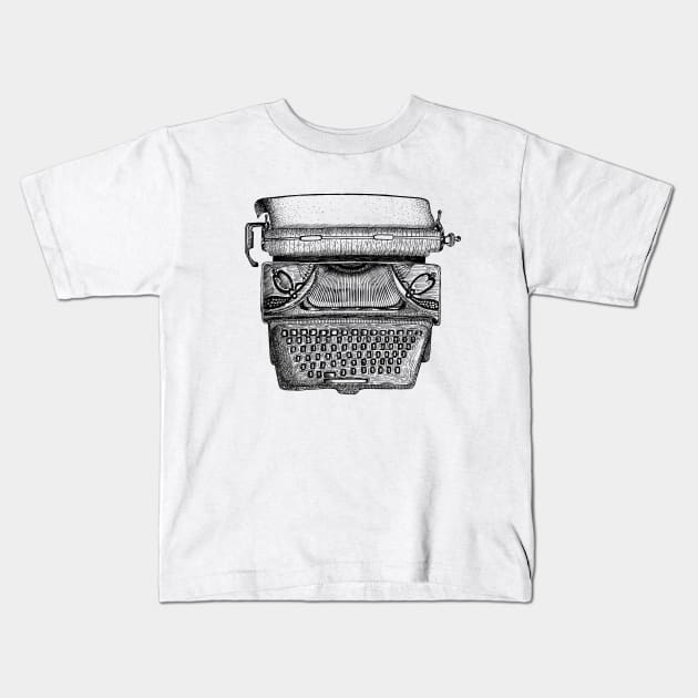 Typewriter Kids T-Shirt by StudioGrafiikka